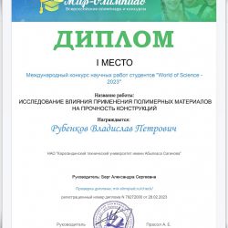 Рубенков НИРМ – маг (рук. Берг)