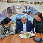 Figure 1. Project manager N.T. Nygmetova and responsible executor Sh.A. Zhetpisbay at the "National Scientific and Practical Center of Til-Kazyn named after Shaysultan Shayakhmetov" in Astana